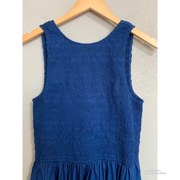Madewell The Melody Scoopback Smocked Midi Dress in Blue Moon Size Medium NWT - Picture 5 of 17
